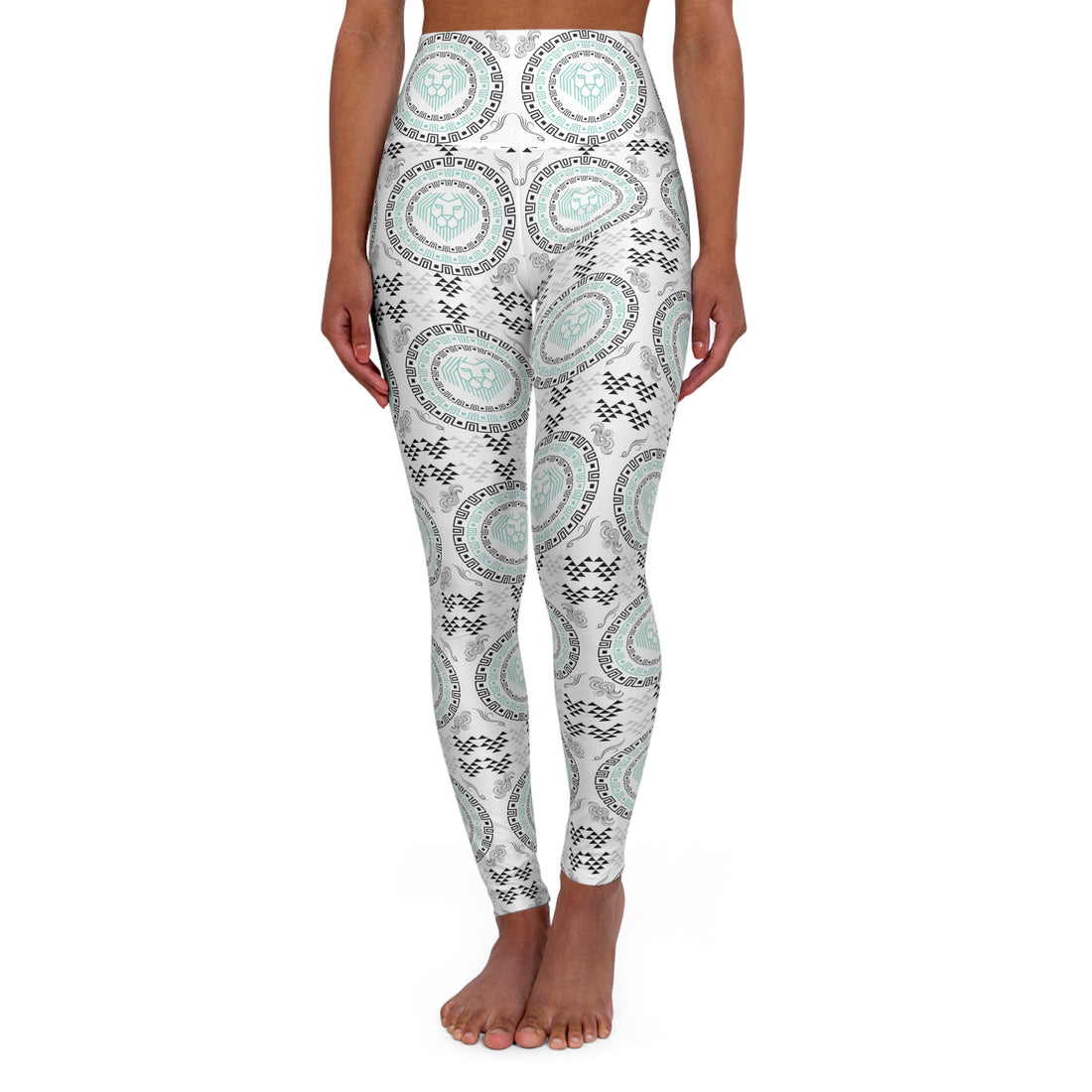 White Lion Head Racerback Sports Bra & Yoga Legging Bundle