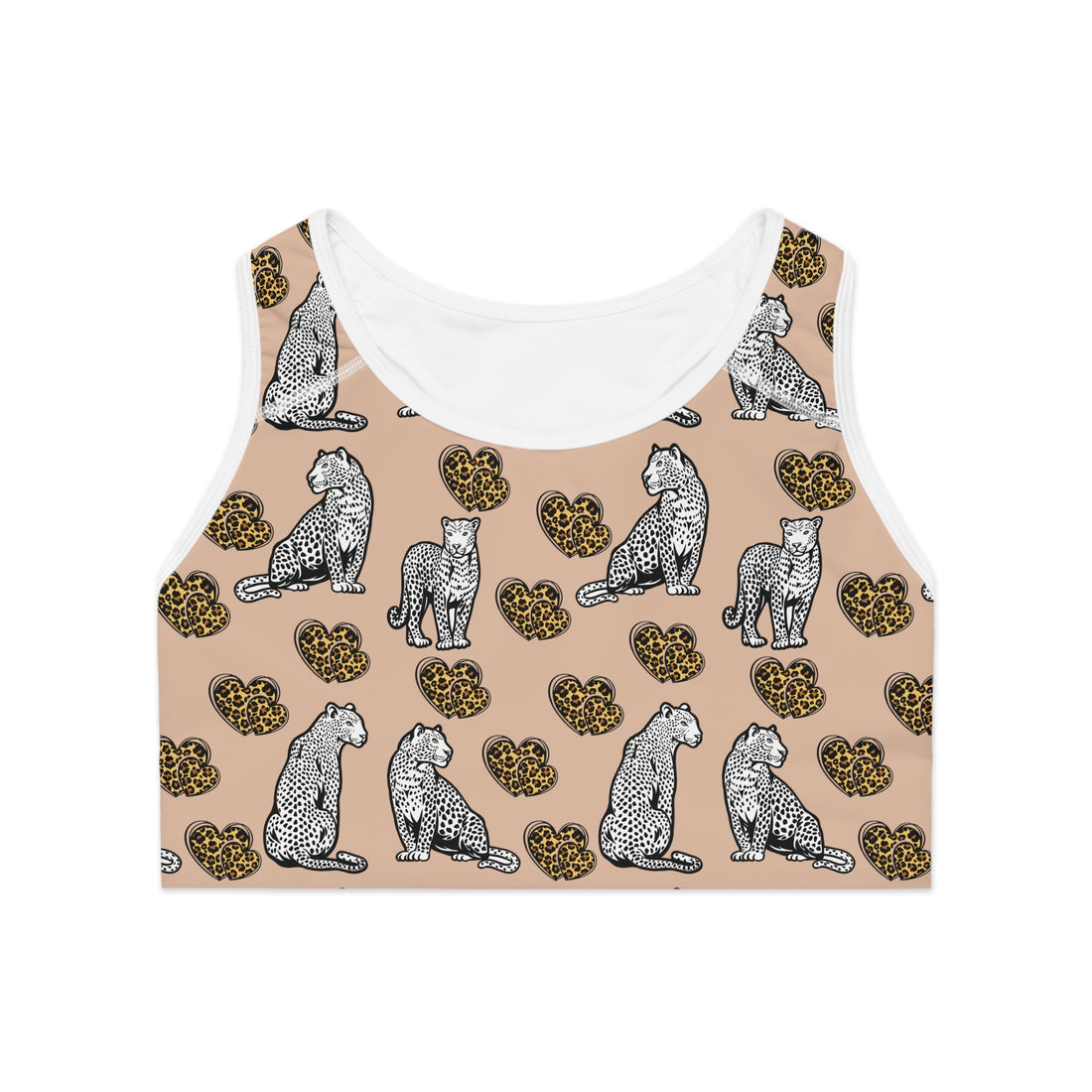 Cheetah Hearts (AOP) Sports Bra