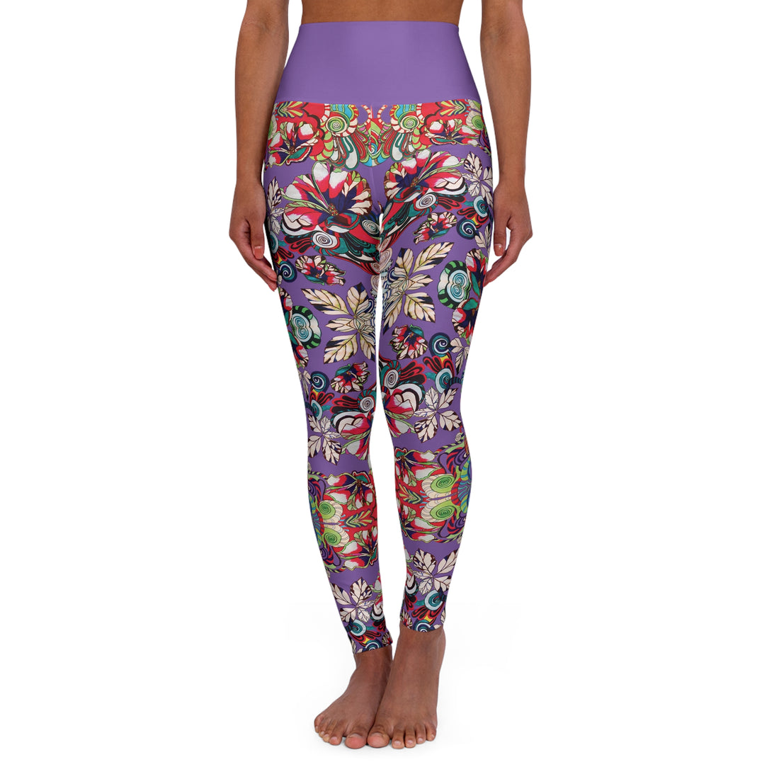 Pearl Purple Graphic Floral Sports Bra & Yoga Legging Bundle