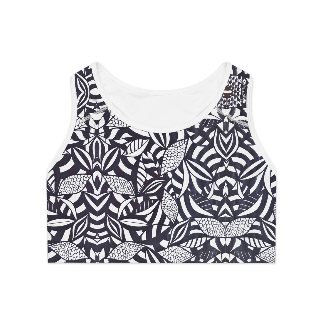 White Tropical Minimalist Racerback Sports Bra & Yoga Legging Bundle
