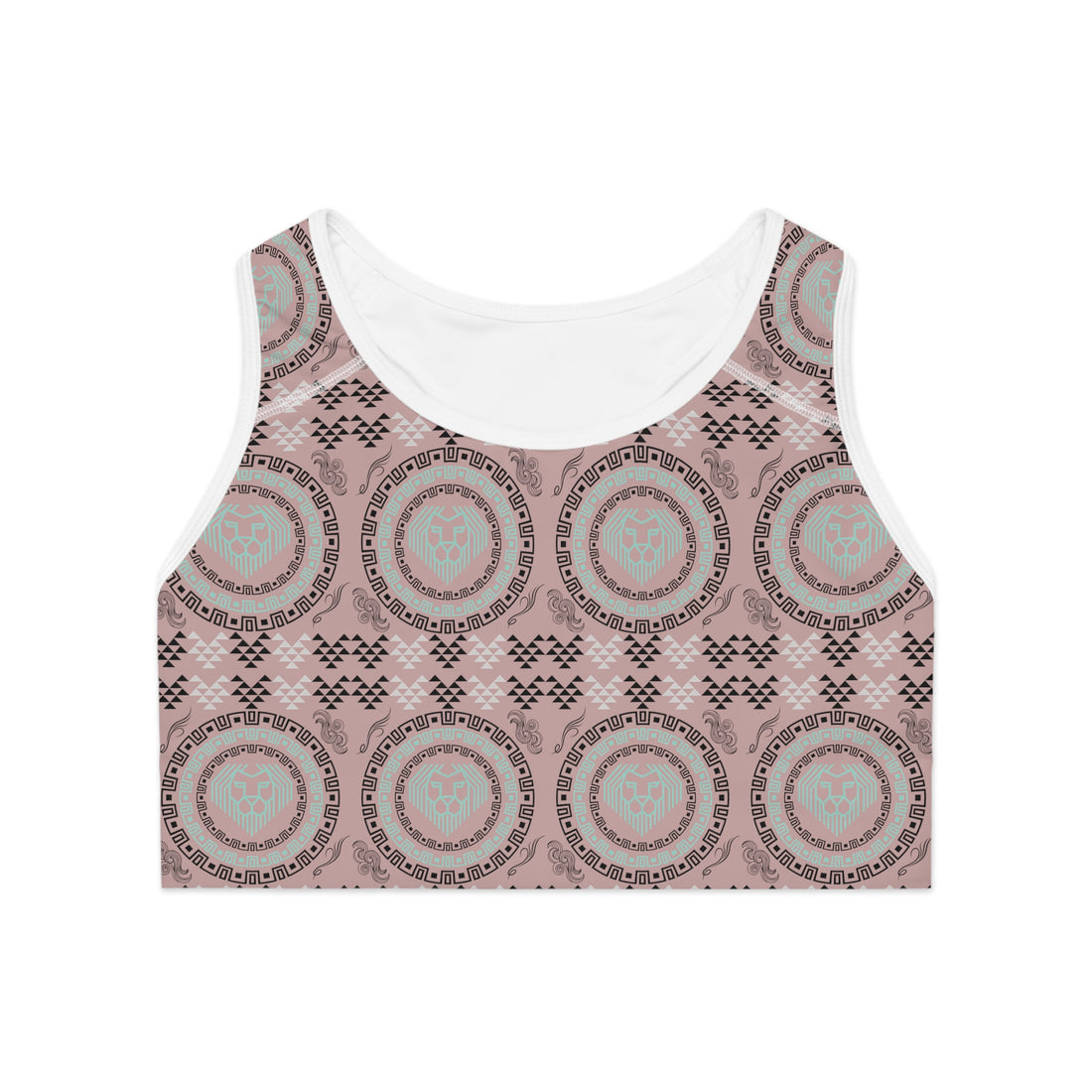 Taupe Lion Head Racerback Sports Bra & Yoga Legging