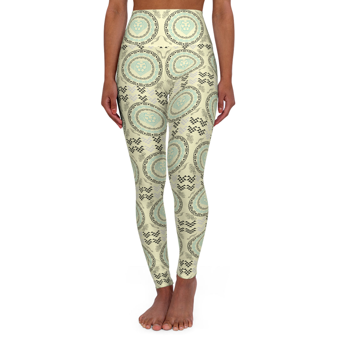Cream Lion Head Racerback Sports Bra & Yoga Legging Bundle