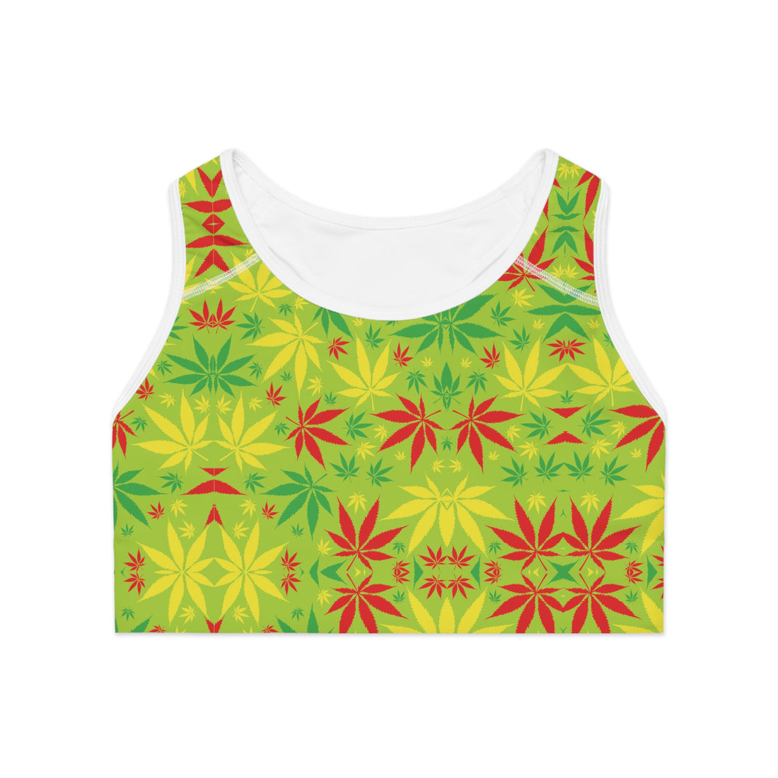 Lime Tropical Rasta Racer Back Sports Bra & Yoga Leggings Bundle