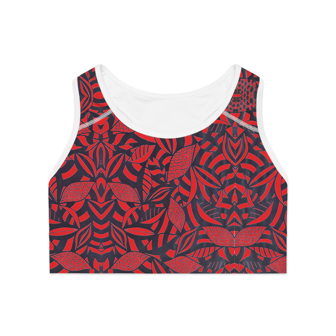 Red Tropical Minimalist Racerback Sports Bra & Spandex Legging Bundle