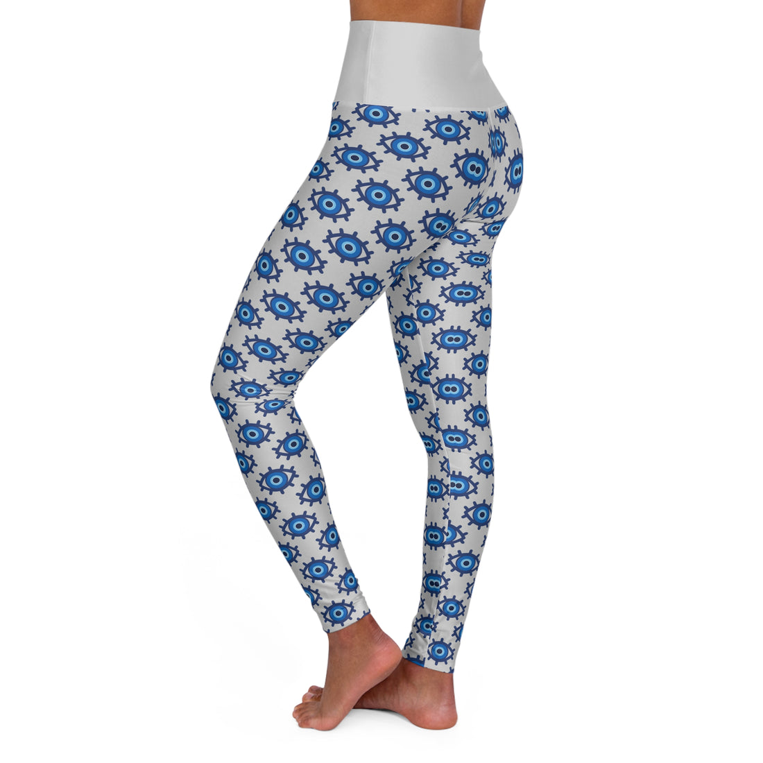 Slate Evil Eye Print Racer Back Sports Bra & Yoga Leggings Bundle