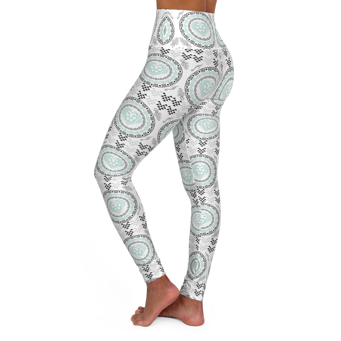 White Lion Head Racerback Sports Bra & Yoga Legging Bundle