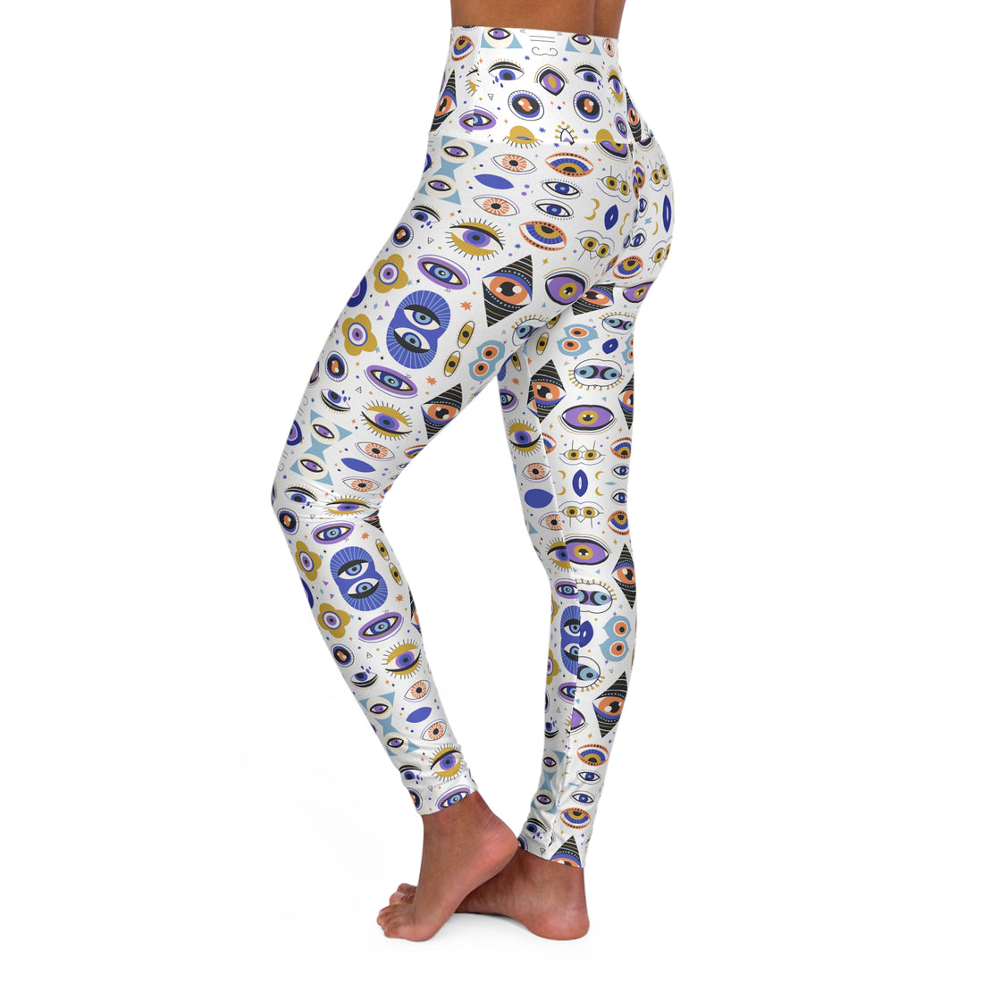 White Abstract Racerback Sports Bra & Yoga Legging Bundle
