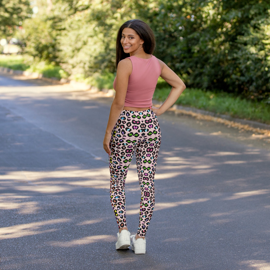 Multi Colour Cheetah Print Spandex Leggings