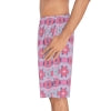 Muted Pink Geometric Print Men's Board Shorts (AOP)