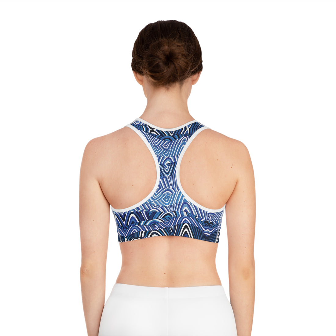 White Sonic Racerback Sports Bra & Spandex Leggings Bundle