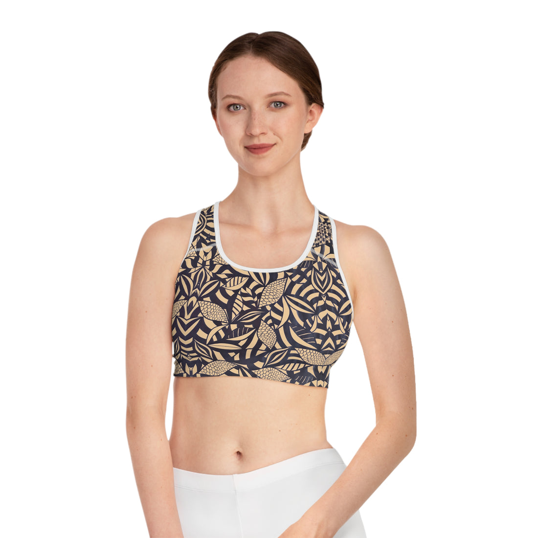 Tuscan Tropical Minimalist Racerback Sports Bra & Spandex Legging Bundle