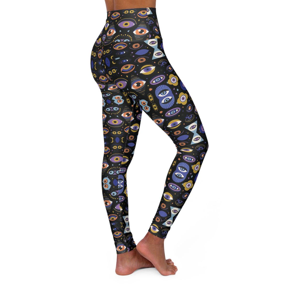 Black Abstract Evil Eye Racerback Sports Bra & Yoga Legging Bundle
