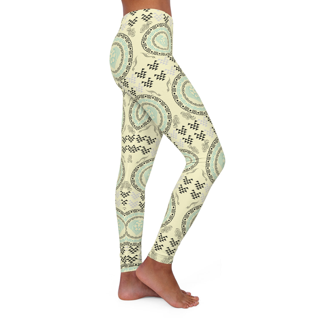 Cream Lion Head Racerback Sports Bra & Spandex Legging Bundle