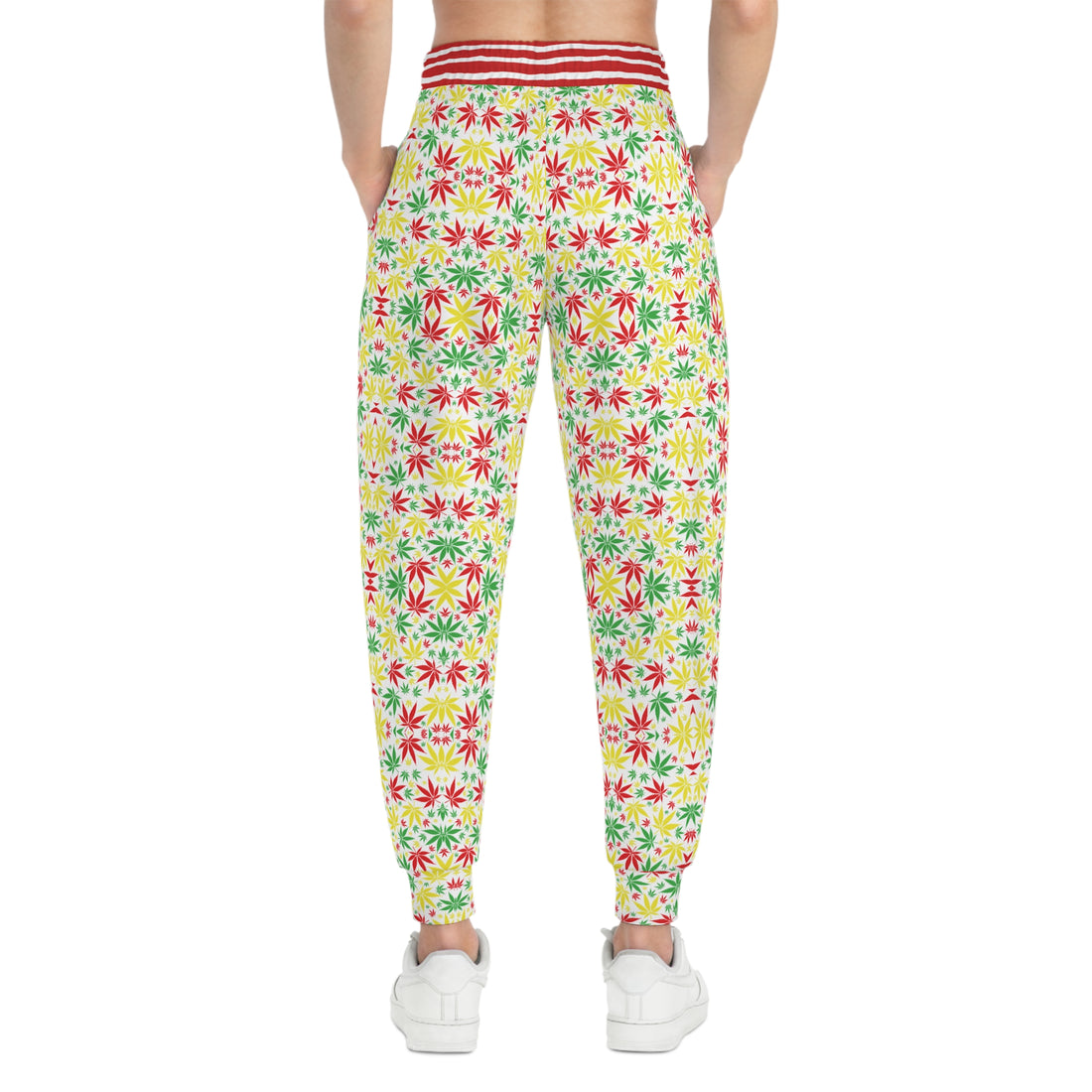 White Tropical Rasta toned Unisex Joggers