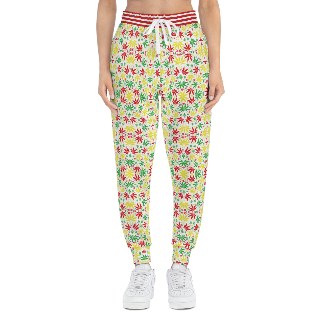 White Tropical Rasta toned Unisex Joggers