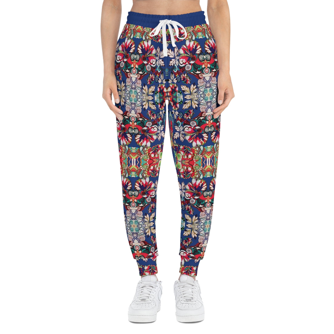 Blue Graphic Floral Pop AOP Joggers