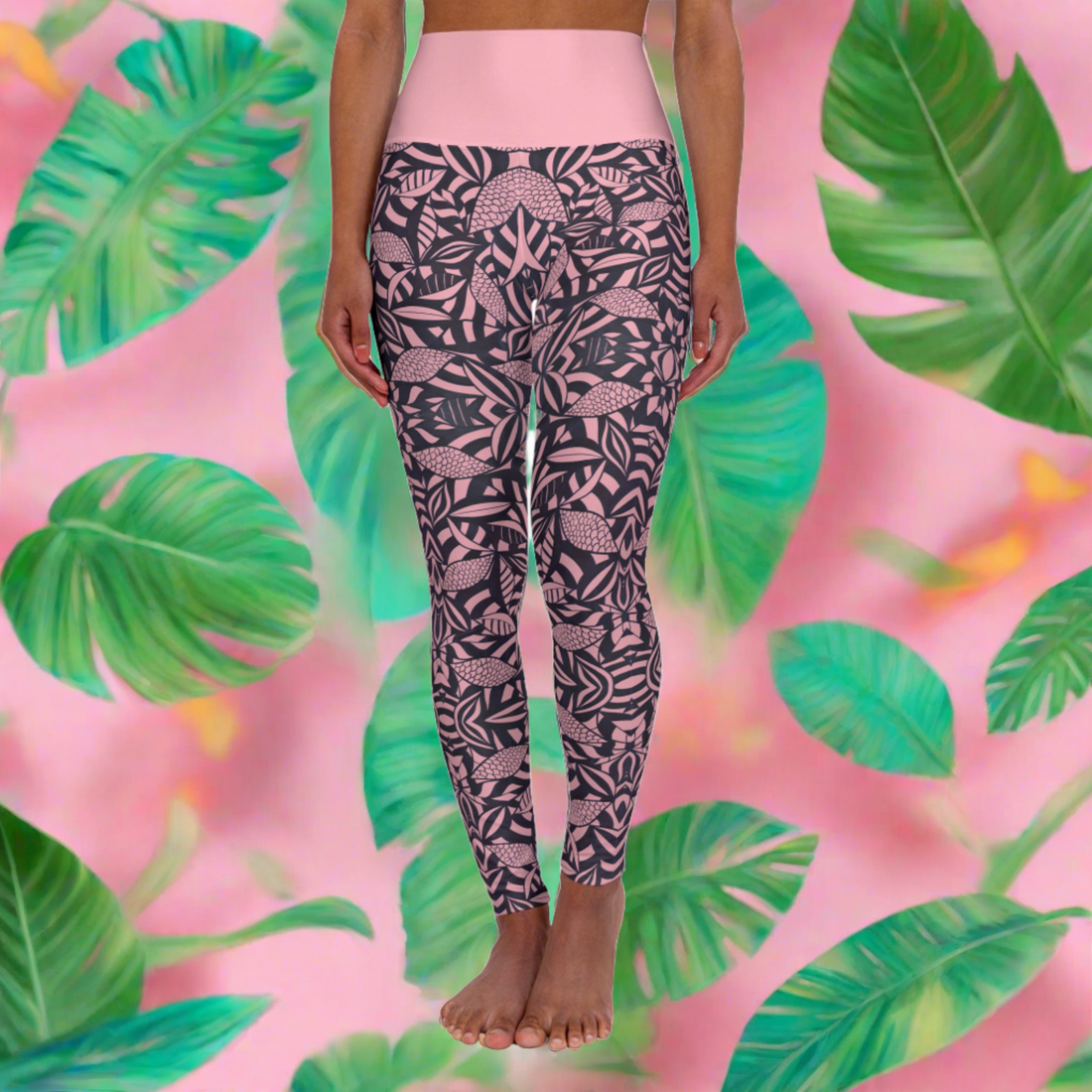 Blush Tropical Minimalist Racerback Sportsbra & Yoga Legging Bundle