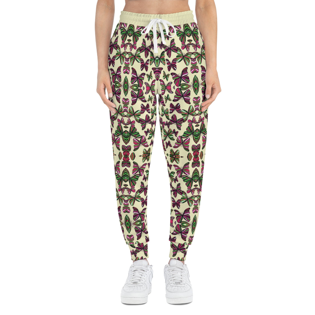 Cream Butterflies Kaleidoscope AOP Joggers
