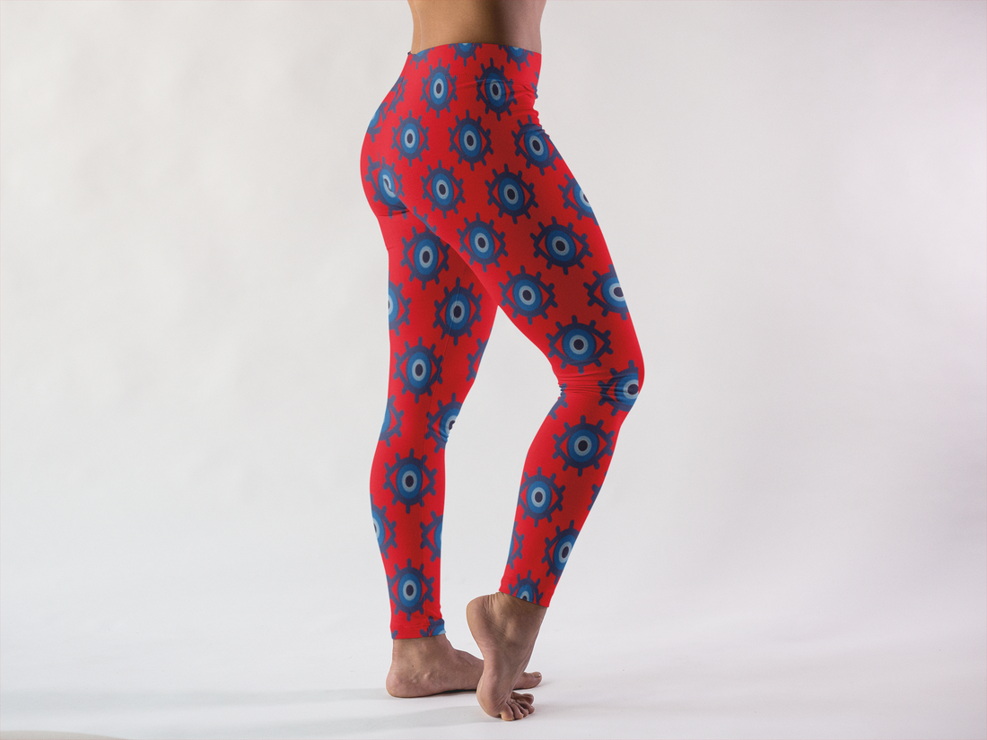 Evil Eye Print Spandex Leggings