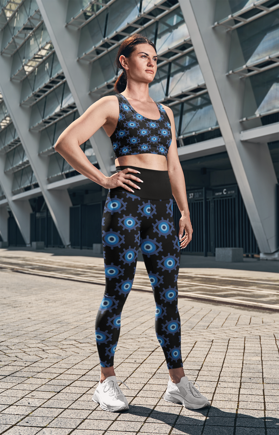 Black Evil Eye Sports Bra & Yoga Leggings Bundle