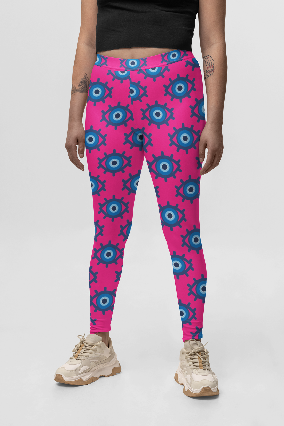 Evil Eye Print Spandex Leggings