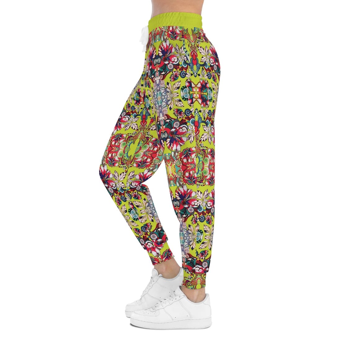 Lime Graphic Floral Pop AOP Joggers