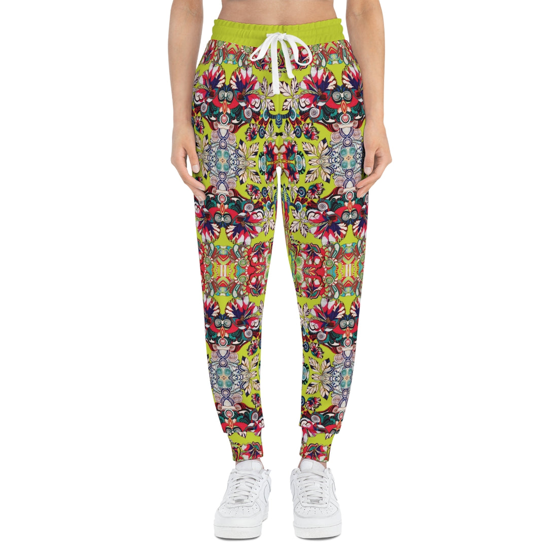 Lime Graphic Floral Pop AOP Joggers
