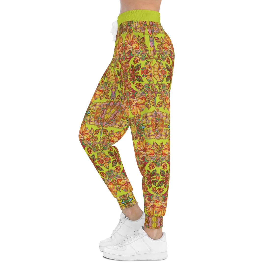Lime AOP Artsy Floral Joggers