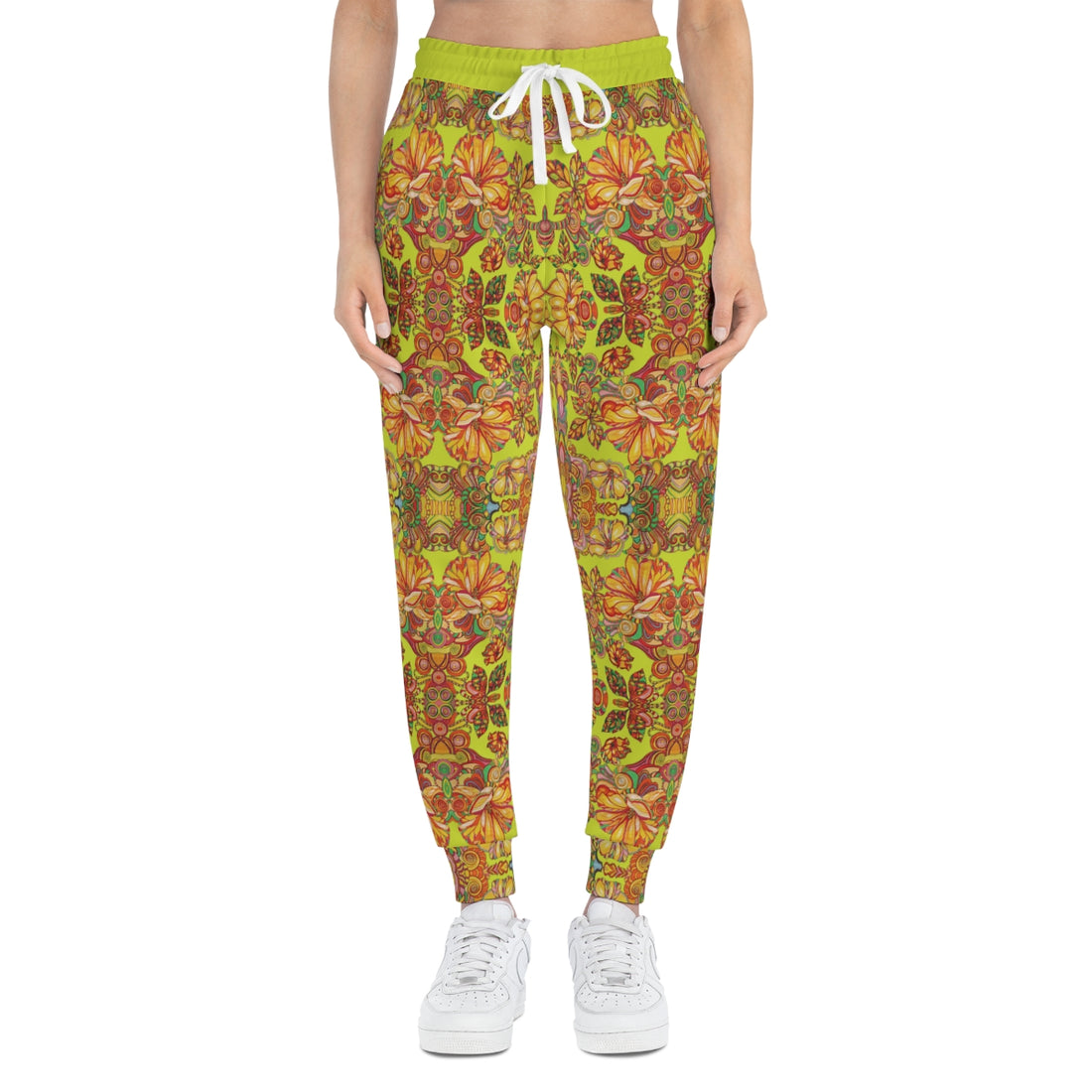 Lime AOP Artsy Floral Joggers