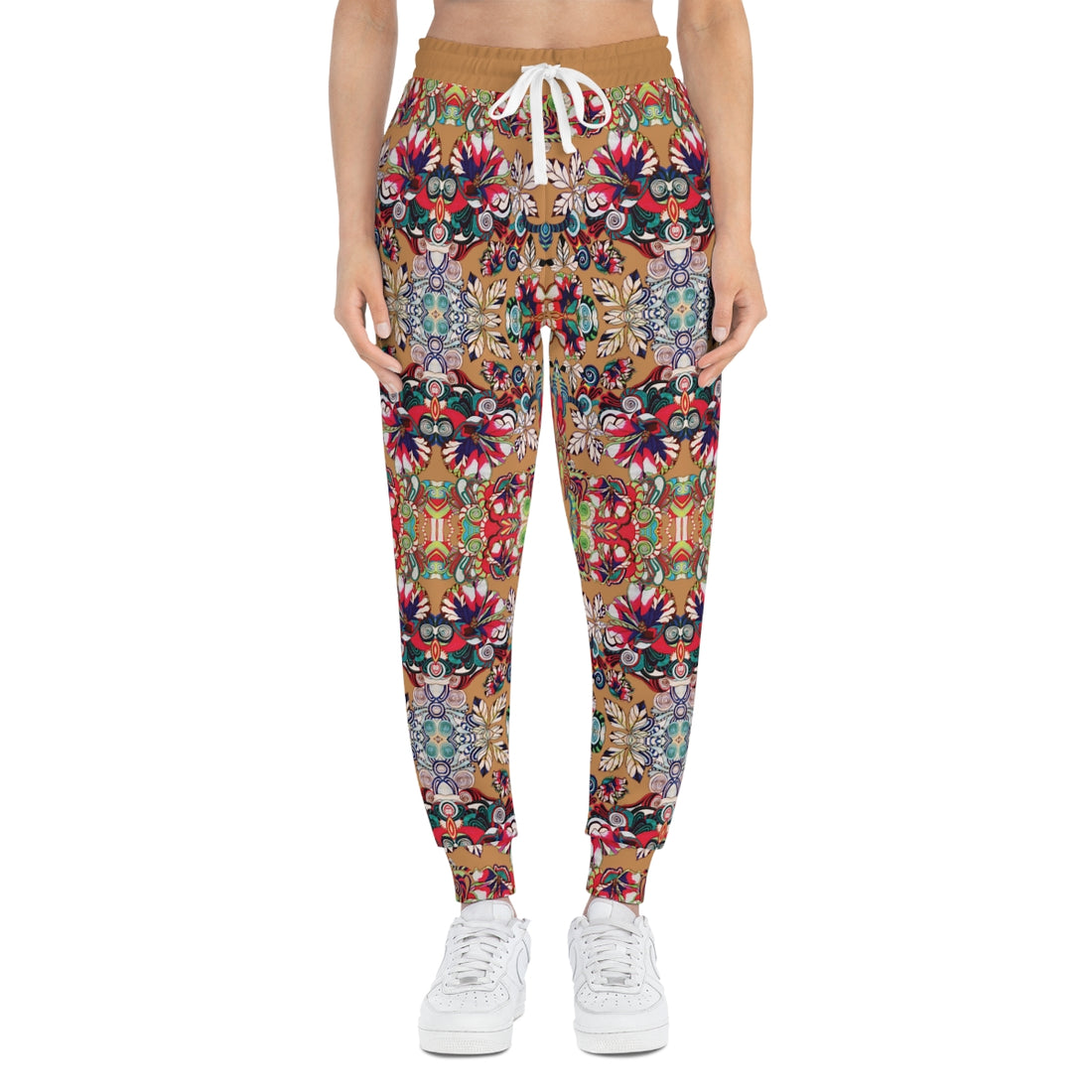 Mocha Graphic Floral Pop AOP Joggers