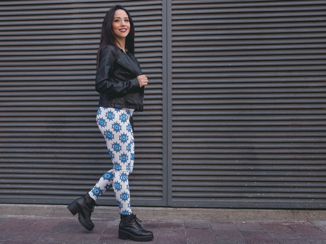 Evil Eye Print Spandex Leggings