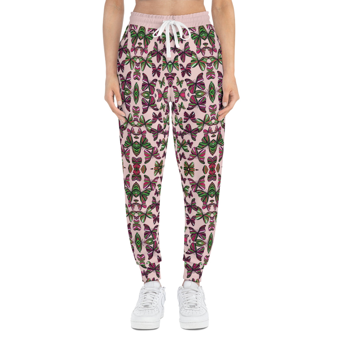 Pale Pink Butterflies Kaleidoscope AOP Joggers