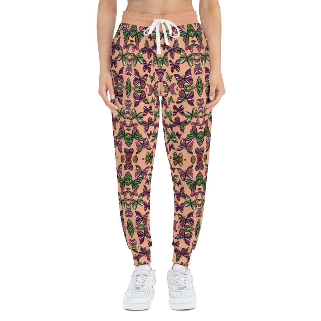 Peach Fuzz Butterflies Kaleidoscope AOP Joggers
