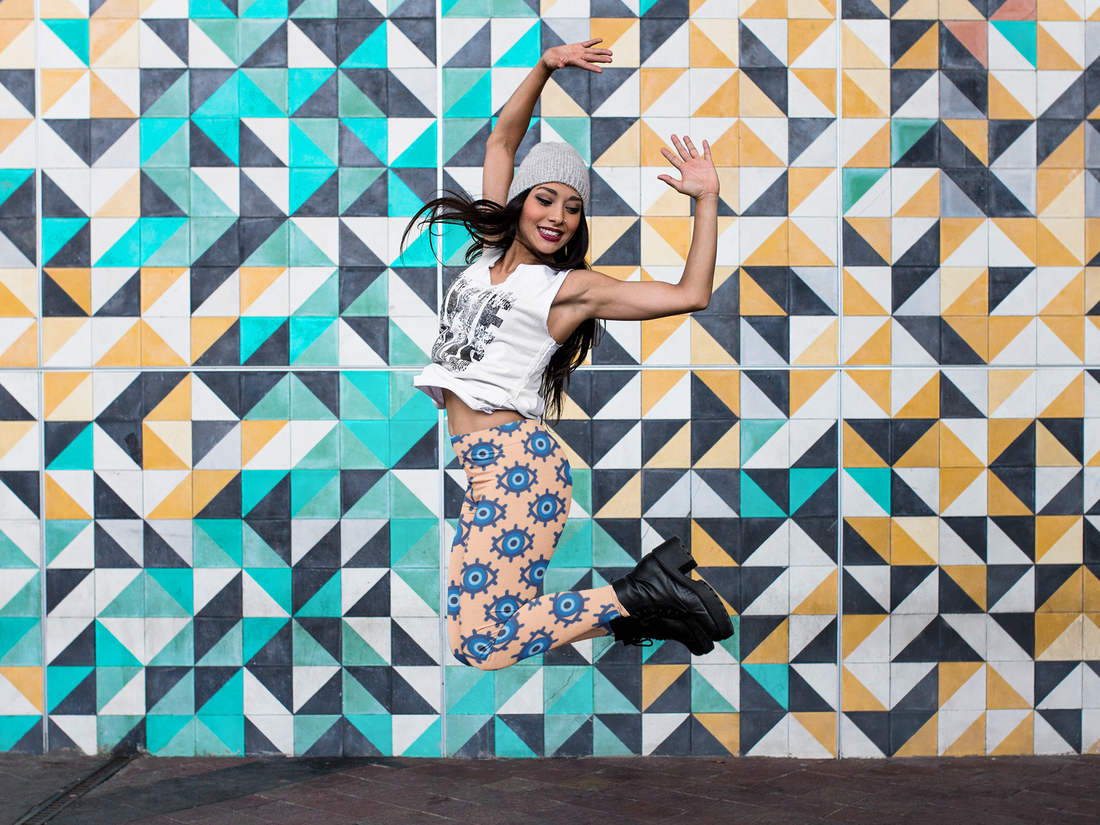 Evil Eye Print Spandex Leggings