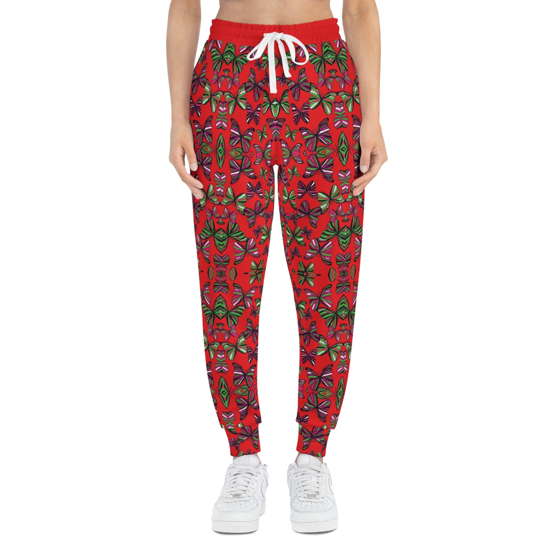 Red Butterflies Kaleidoscope AOP Joggers
