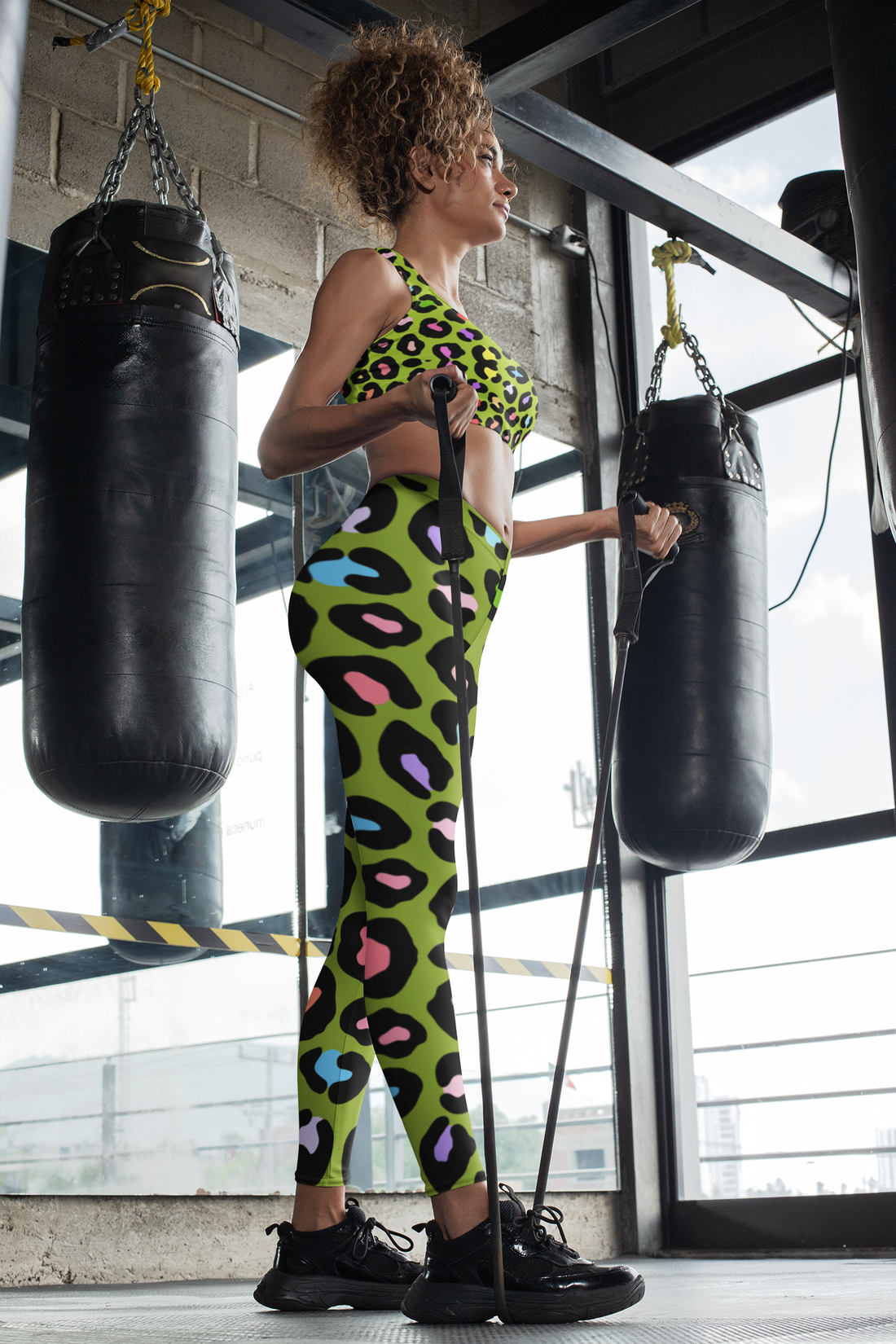 Multi Colour Cheetah Print Spandex Leggings