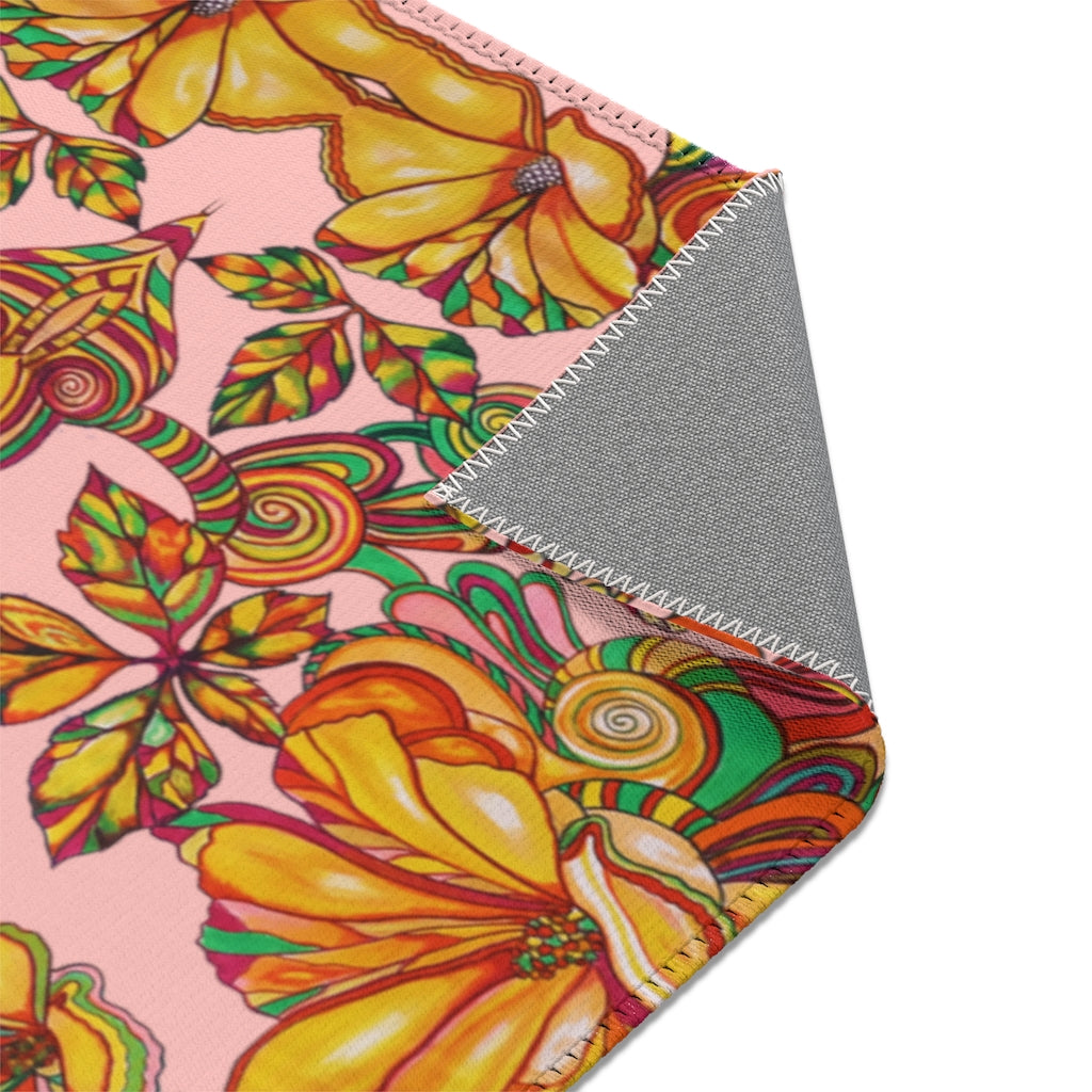 Artsy Floral Blush Area Rug