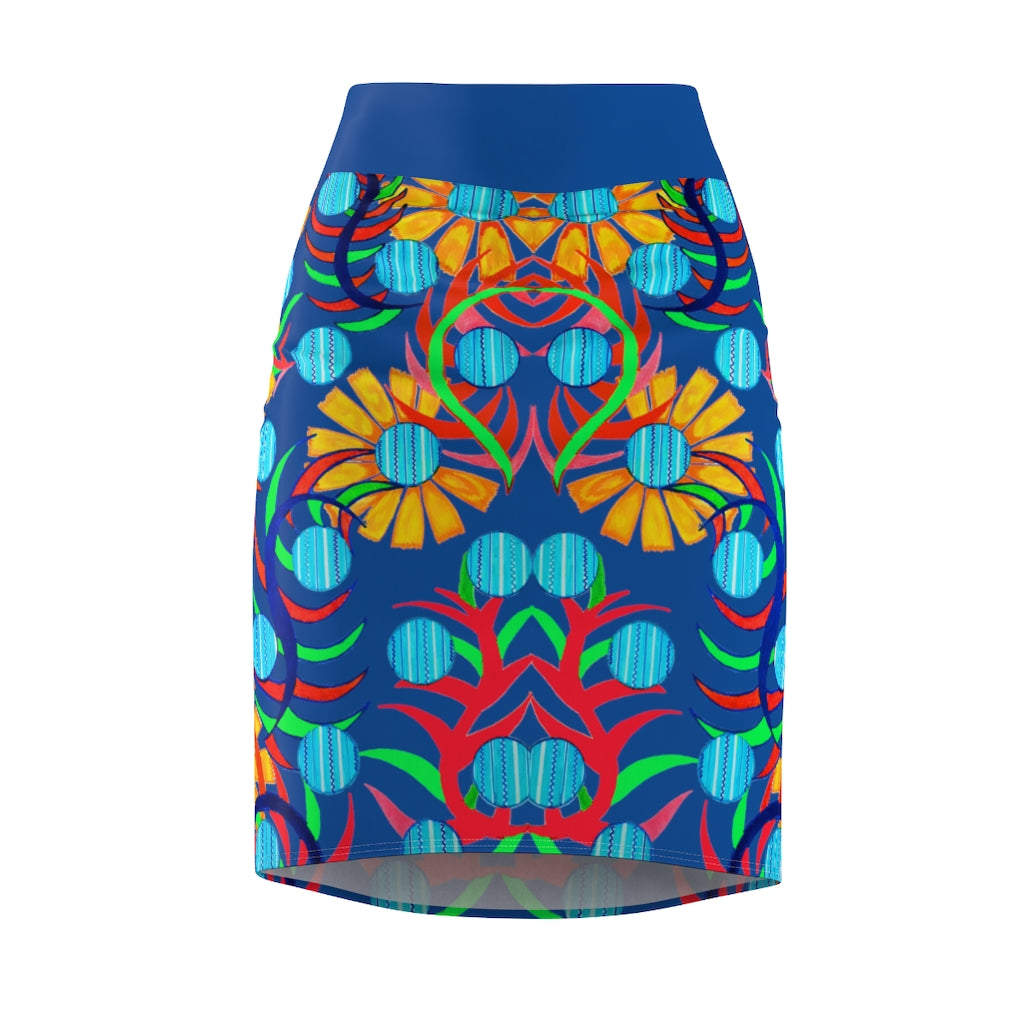Sunflower Blue Pencil Skirt