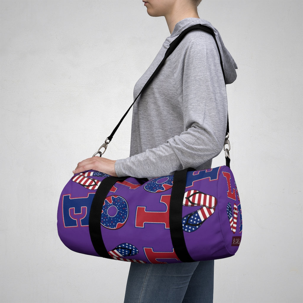 American Love Purple Duffel Bag
