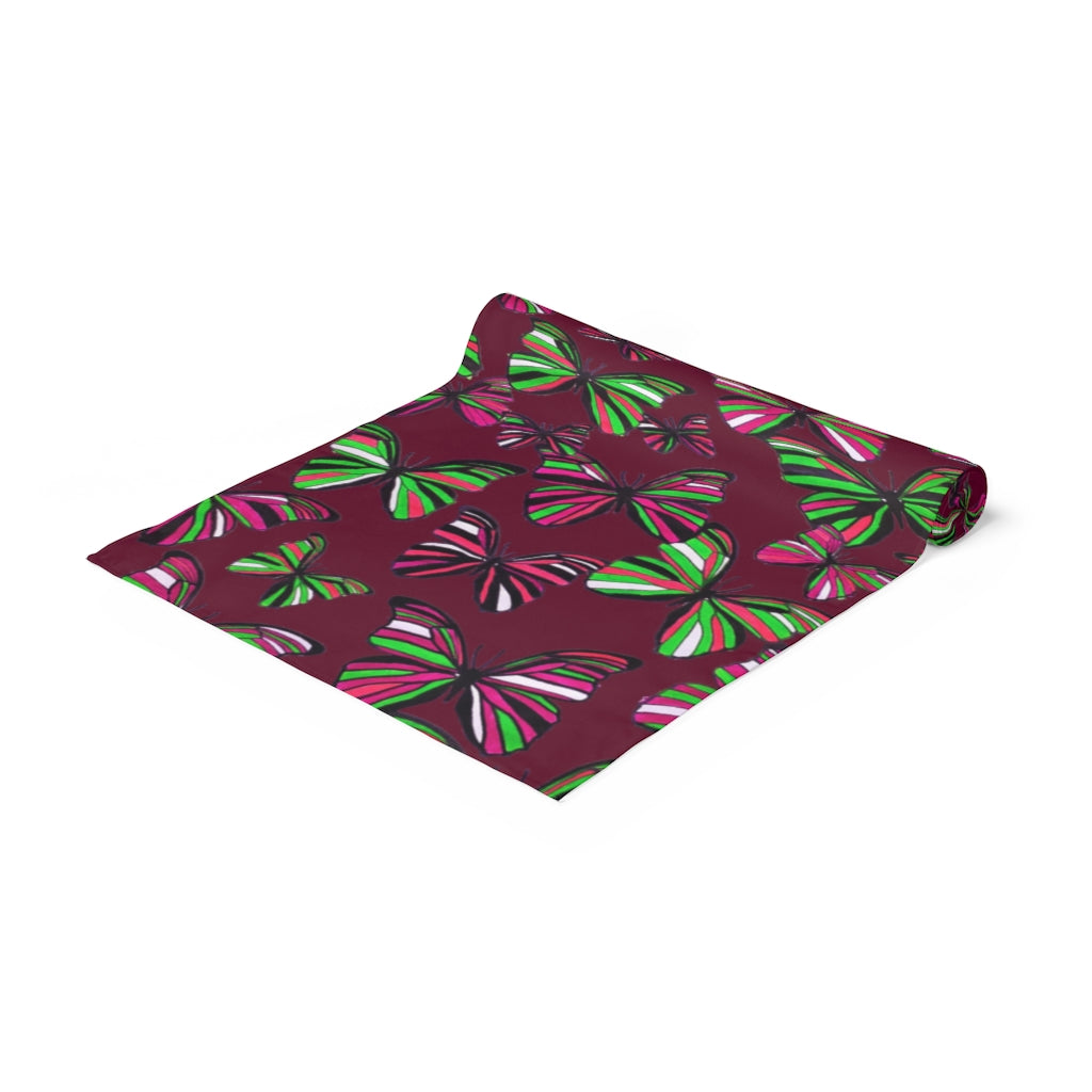 Butterflies Marsala Table Runner