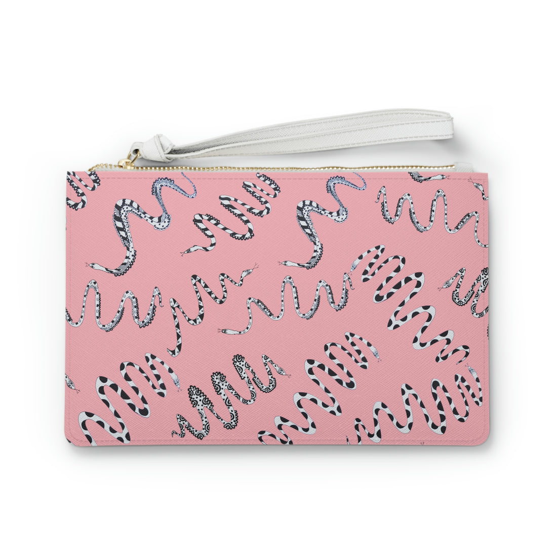Blush Snake Print Clutch Bag