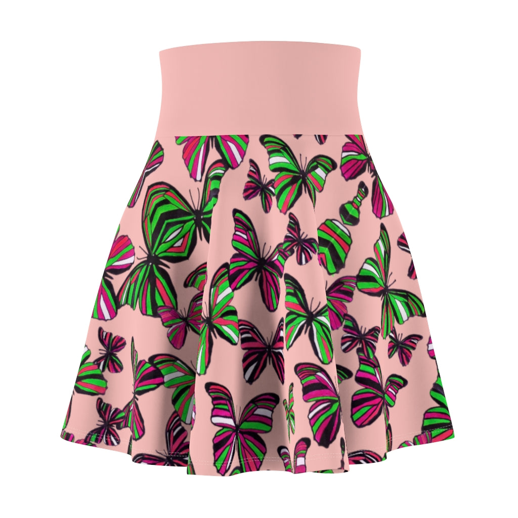 Butterflies Blush Skater Skirt