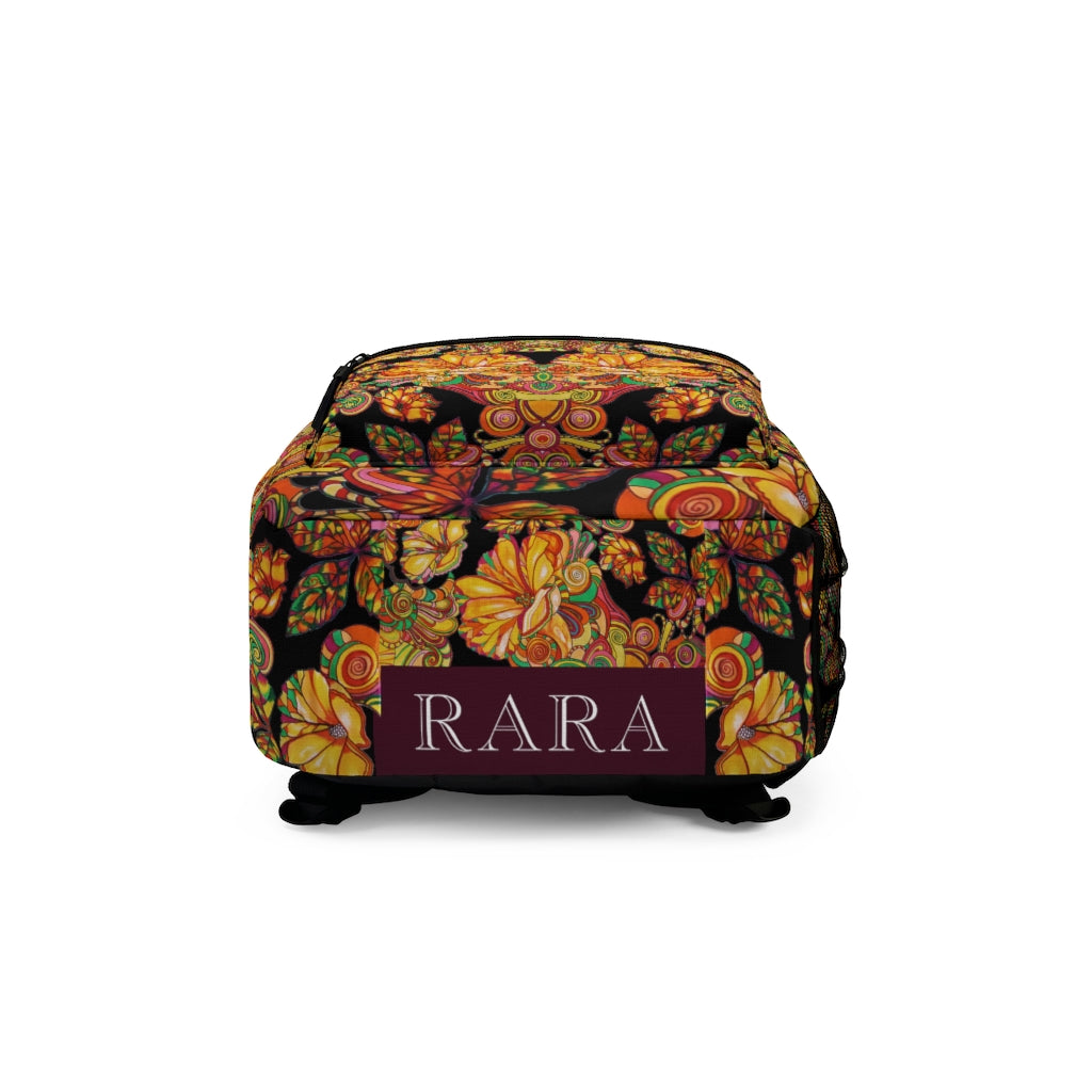 Artsy Floral Black Backpack