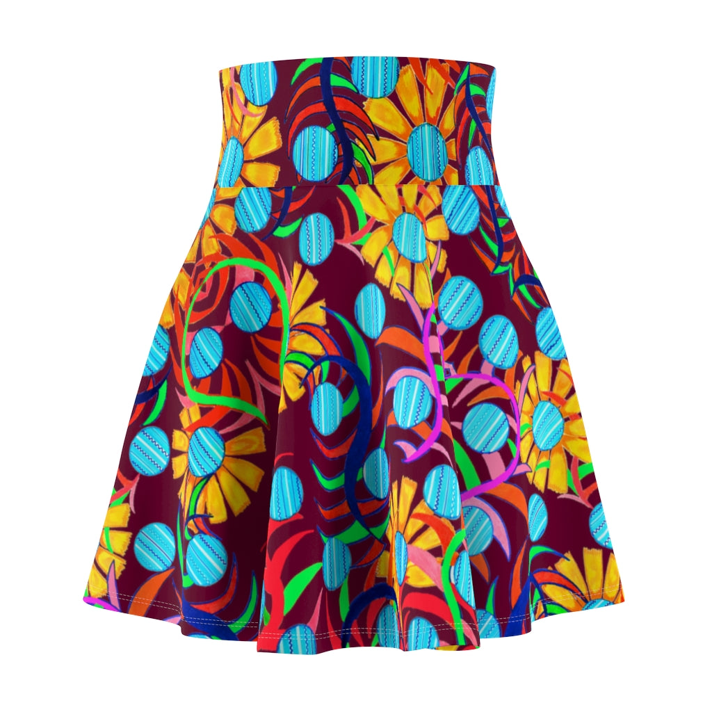 Sunflower Orchid Skater Skirt