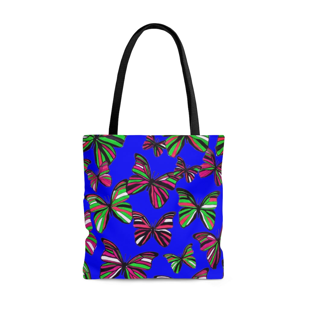 AOP Butterflies Electric Blue Tote Bag