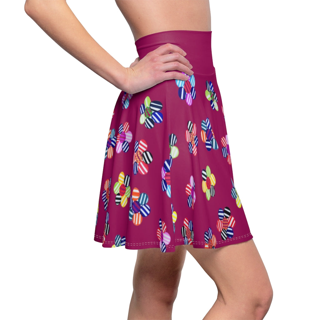 Orchid Candy Florals Skater Skirt