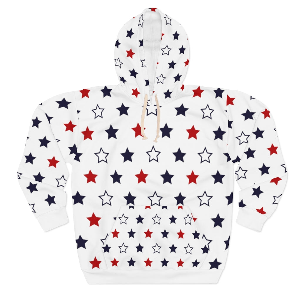 Unisex Star Lit Pullover White Hoodie