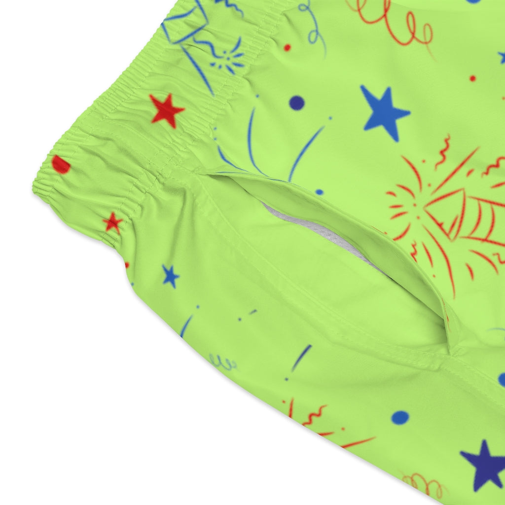 Men's Firecracker Lime Swimming Trunks