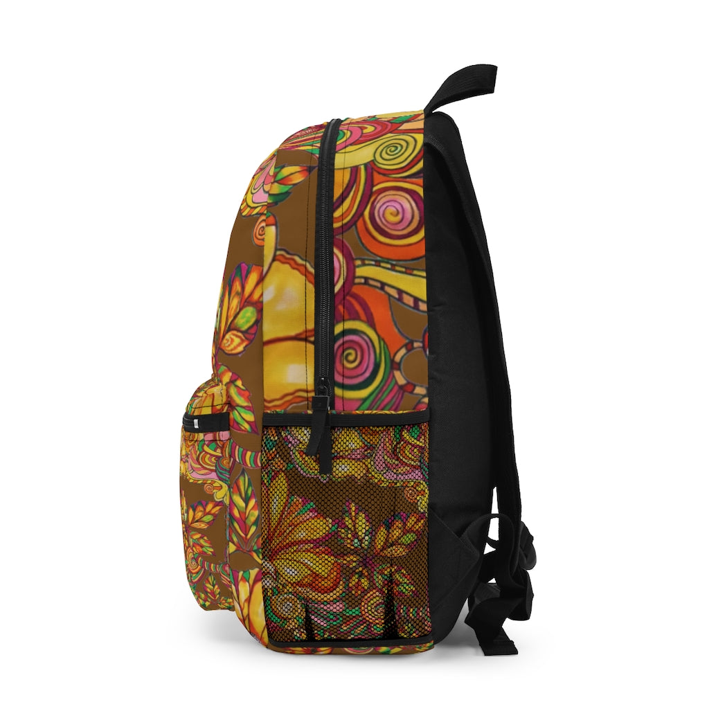 Artsy Floral Dallas Brown Backpack