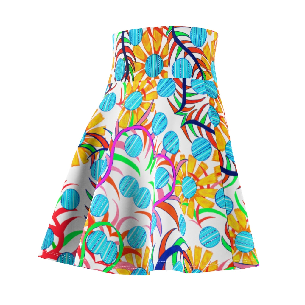 Sunflower Jet White Skater Skirt